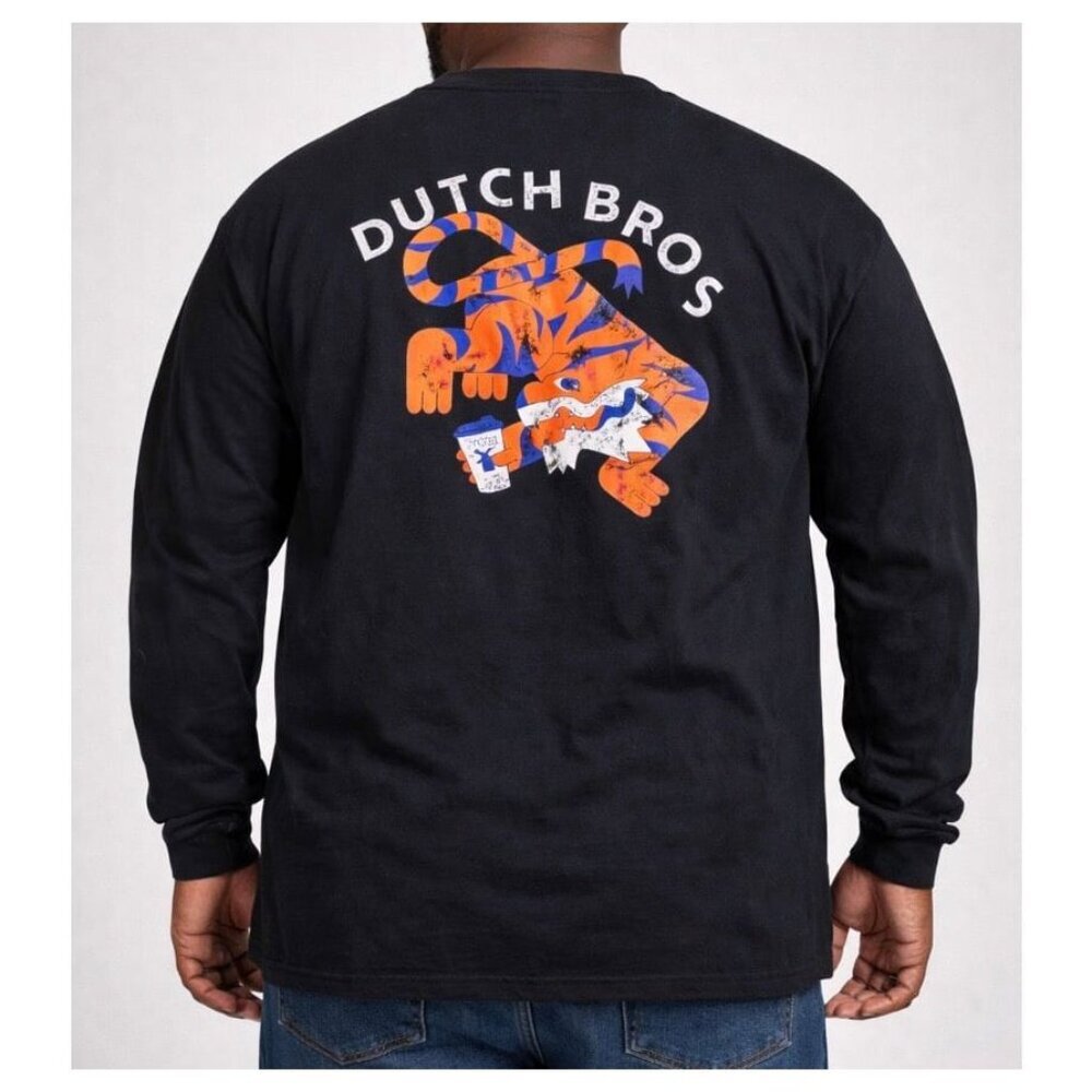 Men's Dutch Bros Brothers black men's Long Sleeve graphic T-shirt SZ XL